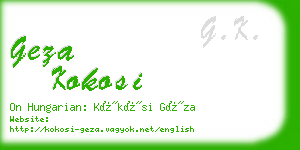 geza kokosi business card